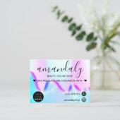 Carte De Visite Holographe Boutique Merci Code remise rose (Debout devant)