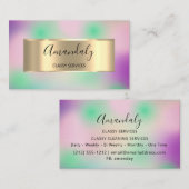 Carte De Visite Holographe Cadré Professionnel Fumé violet rose (Devant / Derrière)