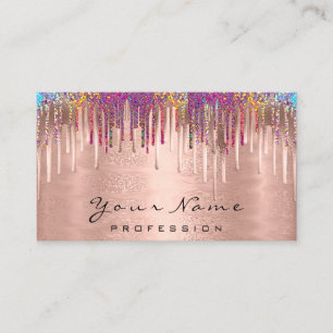 Carte De Visite Holographe de maquillage de clous Holographe Rose 
