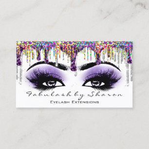 Carte De Visite Holographe de maquillage gris d'Eyelash