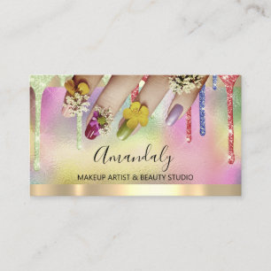 Carte De Visite Holographe de Parties scintillant Holographe flora