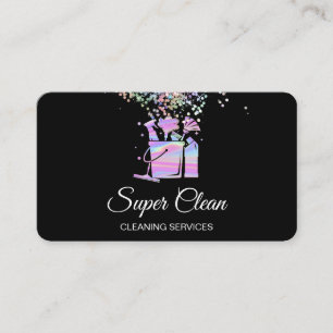 Carte De Visite Holographe domestique de nettoyage professionnel