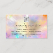 Carte De Visite Holographe en ligne peintre maquillage rose QR Cod (Dos)
