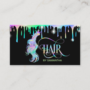 Carte De Visite Holographe Hair styliste typographie extension che