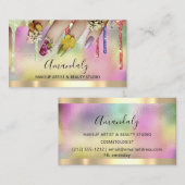 Carte De Visite Holographe Holographe parties scintillant Manucure (Devant / Derrière)