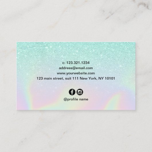 Carte De Visite Holographe holographique moderne à l'ombre (Dos)