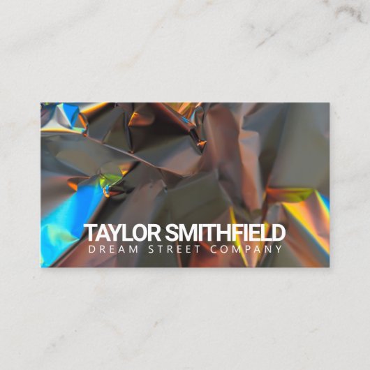 Carte De Visite Holographe Holographique moderne Iridescente (Devant)