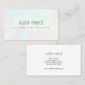 Carte De Visite Holographe Iridescente Monographie Salon de beauté (Devant / Derrière)