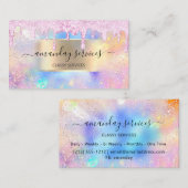 Carte De Visite Holographe Lashes de maquillage Boutique Gold Wax  (Devant / Derrière)