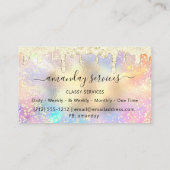 Carte De Visite Holographe Lashes de maquillage NAILS Boutique Gol (Dos)