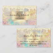 Carte De Visite Holographe Lashes de maquillage NAILS Boutique Gol (Devant / Derrière)