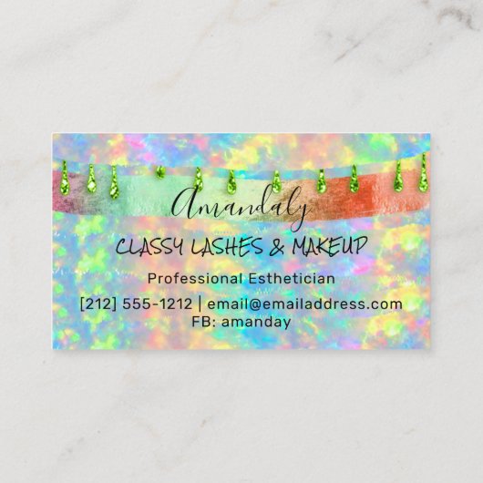 Carte De Visite Holographe maquillage Eyelash Microlame Lecteurs à (Dos)