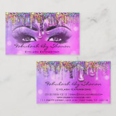 Carte De Visite Holographe maquillage Eyelash perches roses (Devant / Derrière)