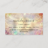 Carte De Visite Holographe maquillage Lashes Boutique Gold Nails (Dos)