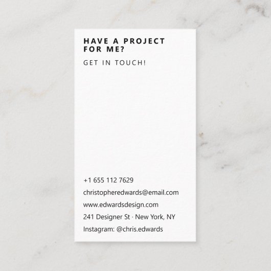 Carte De Visite Holographe moderne dégradé blanc abstrait (Dos)