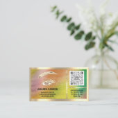 Carte De Visite Holographe or Eyelash Microblade QRCODE (Debout devant)