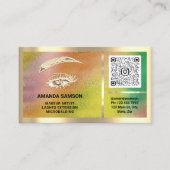 Carte De Visite Holographe or Eyelash Microblade QRCODE (Devant)