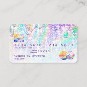 Carte De Visite Holographe or parties scintillant disco moderne Ca (Devant)