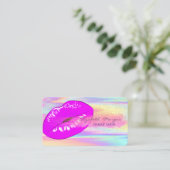 Carte De Visite Holographe Professionnel, Brush Stroke, Confetti,  (Debout devant)