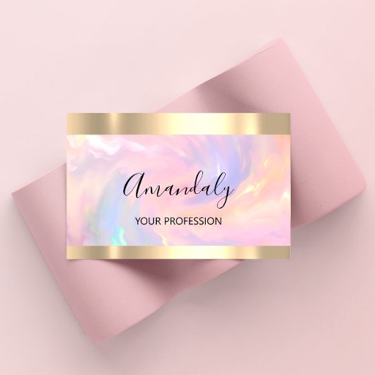 Carte De Visite Holographe professionnel de maquillage Lash or