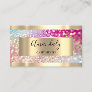 Carte De Visite Holographe professionnel Parties scintillant d'or