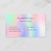 Carte De Visite Holographe rose violet cheveux maquillage (Dos)