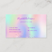 Carte De Visite Holographe rose violet cheveux maquillage (Dos)
