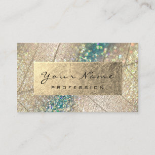 Carte De Visite Holographe Turquoise Gold Foil Botanic Studio