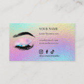 Carte De Visite Holographic Eyelash Extensions Lash Aftercare (Devant)