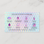 Carte De Visite Holographic Eyelash Extensions Lash Aftercare (Dos)