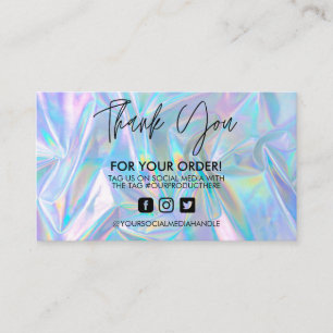 Carte de visite Holographic Merci Trendy Salon 