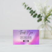 Carte de visite Holographic Merci Trendy Salon  (Debout devant)