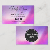 Carte de visite Holographic Merci Trendy Salon  (Devant / Derrière)