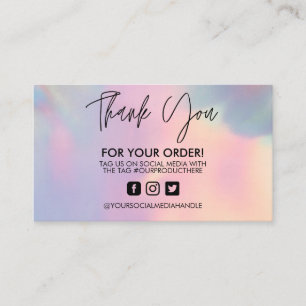 Carte de visite Holographic Merci Trendy Salon 