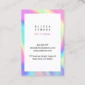 Carte De Visite Holographic Minimalist Business Card (Dos)
