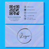Carte De Visite Holographic Minimalist QR Code