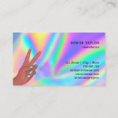 Carte De Visite holographic nails salon afroamerican main busards (Dos)