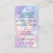 Carte De Visite Holographic Opal QR Code Discount Thank You (Dos)