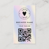 Carte De Visite Holographic Pastel Rainbow Ajouter votre logo et v (Devant)
