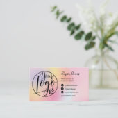 Carte De Visite Holographic rainbow hair makeup photo logo qr code (Debout devant)