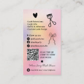 Carte De Visite Holographic rainbow unicorn  Lash Tech QR Code (Dos)