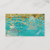 Carte De Visite Holographic Signature Script Modern Glam Glitter (Dos)