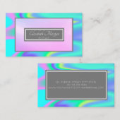 Carte De Visite Holographie de cadre gris moderne professionnel (Devant / Derrière)