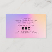 Carte De Visite Holographie de l'artiste maquillage de Tarot (Dos)