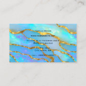 Carte De Visite Holographie de luxe Faux Opal Pierre et Gold Foil (Dos)