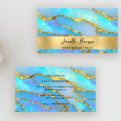 Carte De Visite Holographie de luxe Faux Opal Pierre et Gold Foil