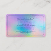 Carte De Visite Holographie de maquillage de nom de script (Dos)