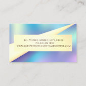 Carte De Visite Holographie dorée du cadre géométrique moderne (Dos)