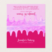 Carte De Visite Holographie Drives Cake Bakery Maquillage Girly (Extérieur déplié)