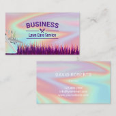 Carte De Visite Holographie du service d'entretien de pelouse et d (Devant / Derrière)